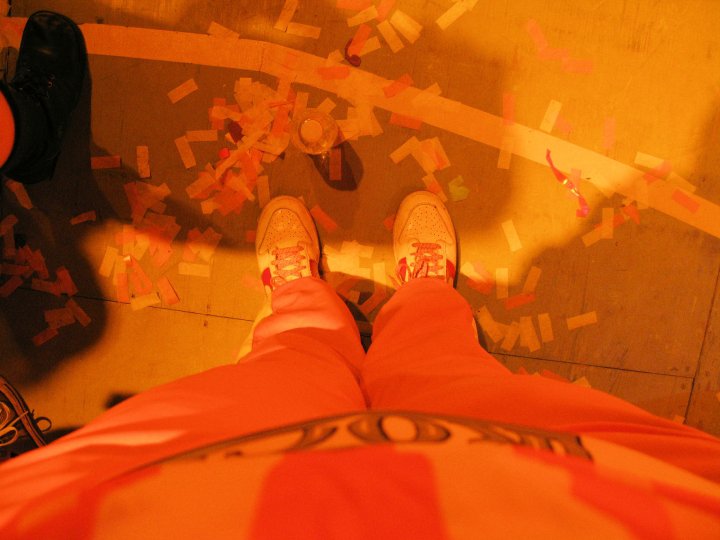 POV dancer on stage with the Flaming Lips